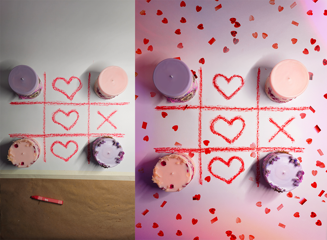 Velas autorais — editorial Valentine